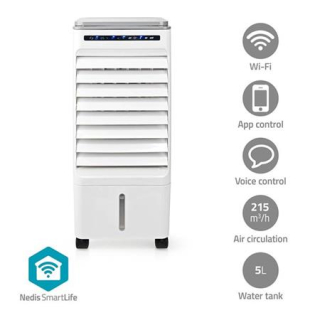 Nedis COOL116CWTW - Mobilní Ochlazovač Vzduchu |  3-Rychlostní | 215 m?/h | Rotace| Ionizační funkce