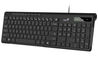 Genius Slimstar 230 II, Klávesnice, drátová, USB, CZ+SK layout, Copilot klávesa, černá