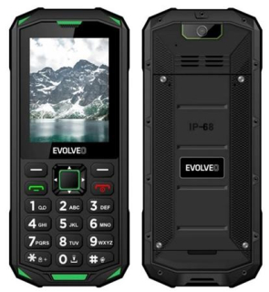 EVOLVEO StrongPhone X5, vodotěsný odolný Dual SIM telefon, černo-zelená